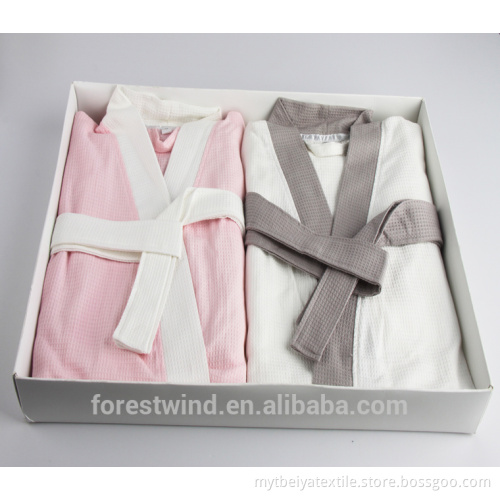 Wholesale/Hotel Luxury Cotton Waffle Embroidery Logo Bathrobe